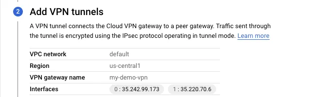 لقطة شاشة لواجهة نفق VPN