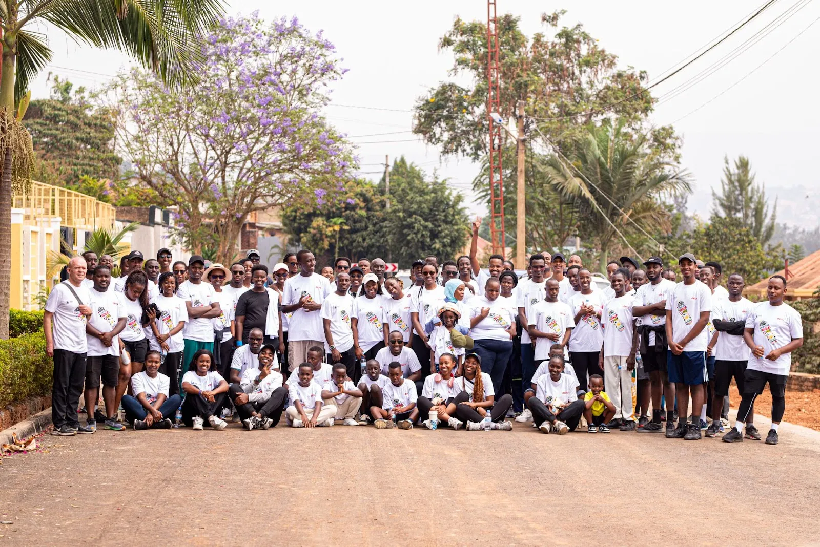 Group photo of the Rwanda team after they completed their walk