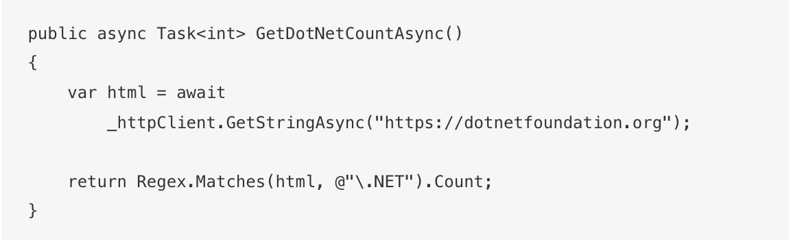 كود لبناء Async في C#