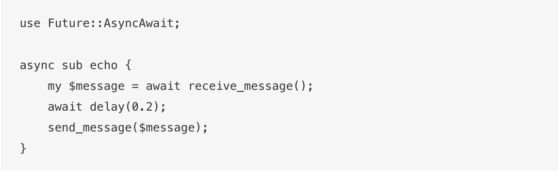 كود الدالة الفرعية async echo