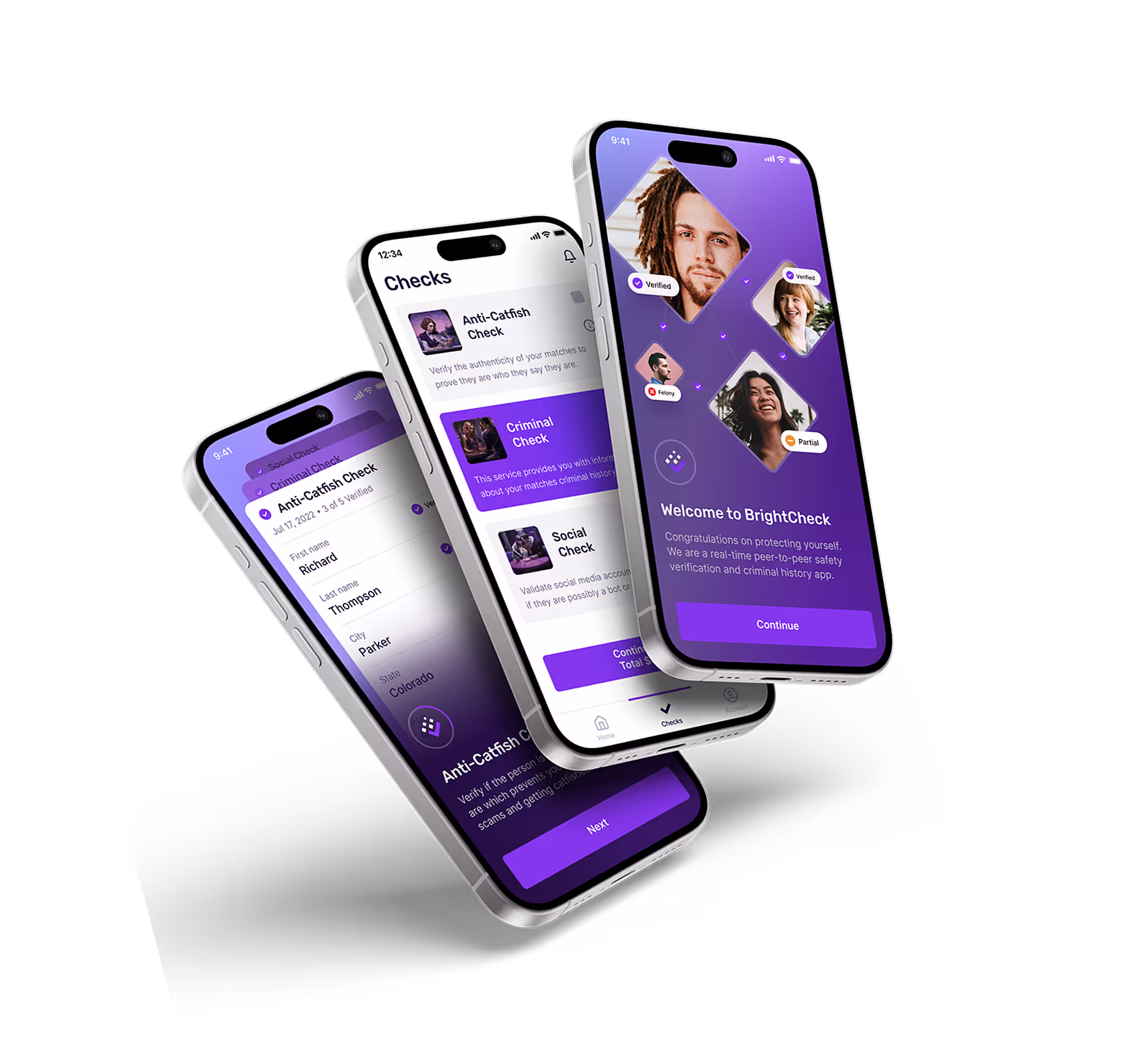 Phone mockup with brightcheck app