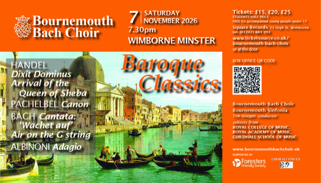 Bournemouth Bach Choir and Bournemouth Sinfonia present 'Baroque Classics'