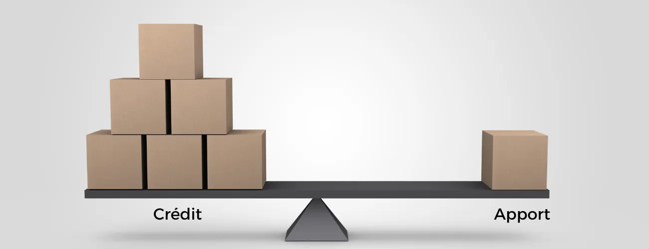 How much down payment in relation to the total credit of the apartment