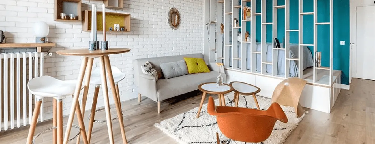 Interior photo of a student studio in Paris