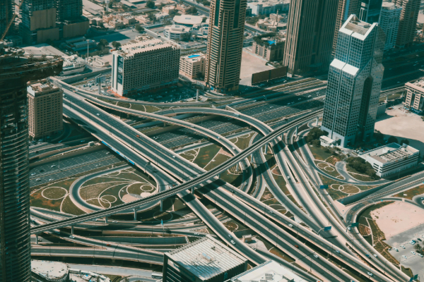 Aerial Shot of Burj Park In Dubai