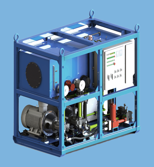 Isometric view of hydraulic power unit