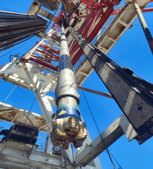 Upside view of steel rotary steerable drilling system
