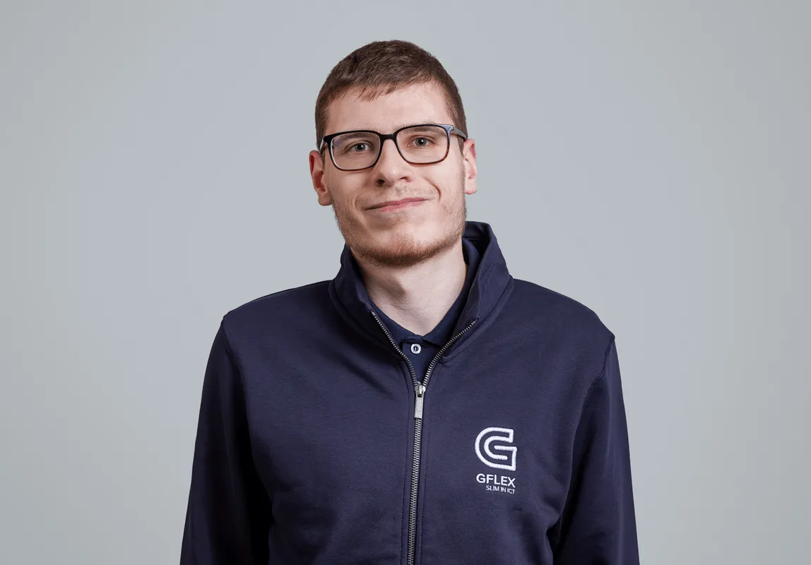 Portret Gflex stagiar Sebastiaan