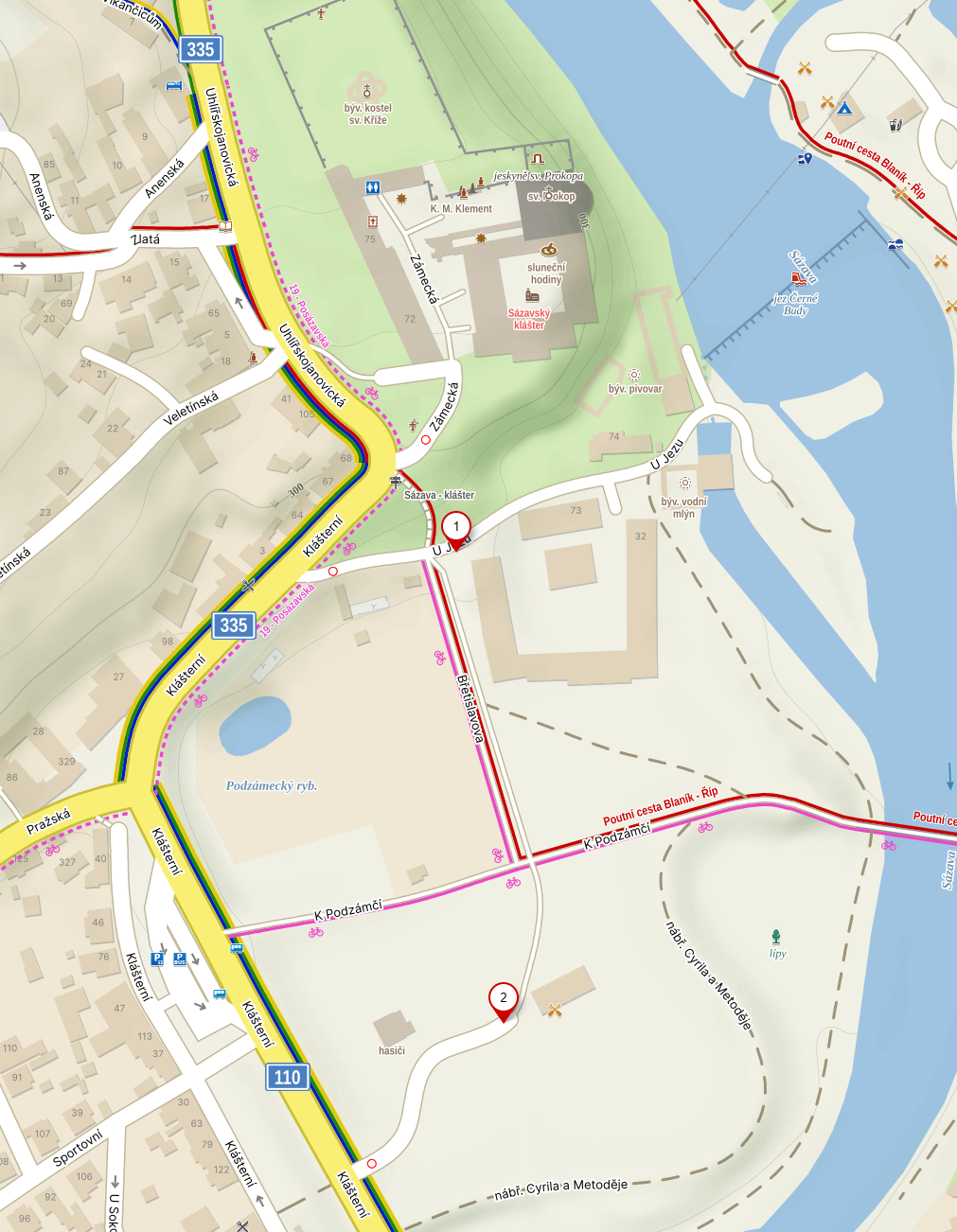 Mapa sázava