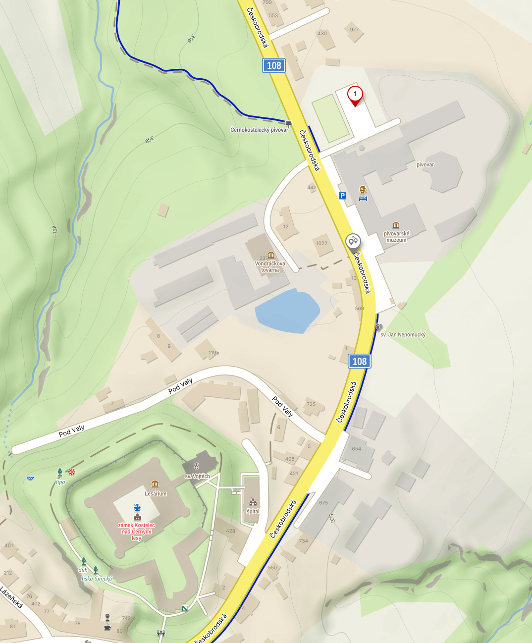 Mapa Pivovar