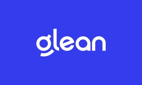 Glean logo on blue background