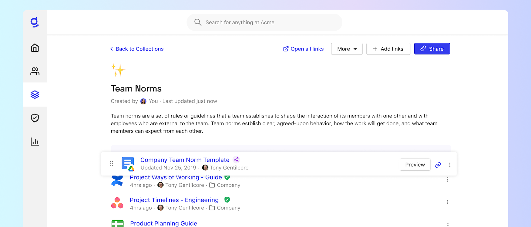 Organizing your team’s knowledge with Collections