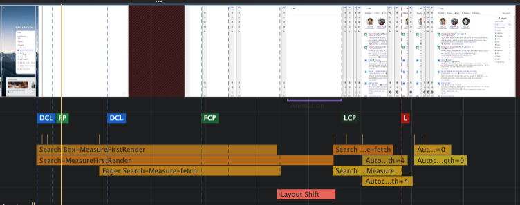 After the performance optimization: Our “Eager Search fetch” is fired off almost immediately in parallel