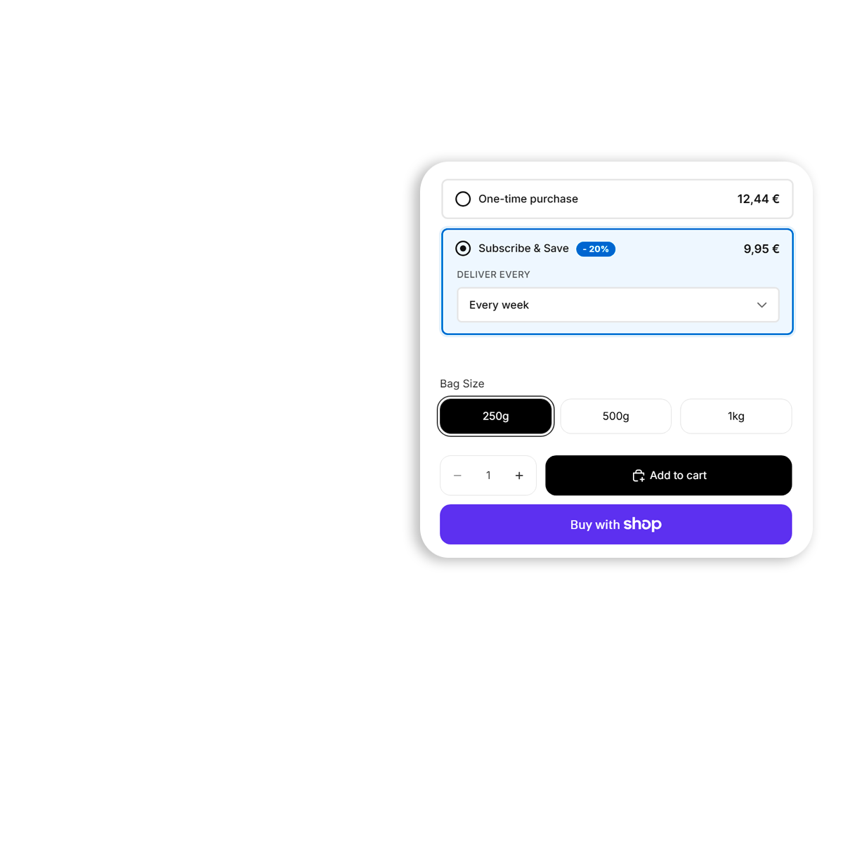 Tailored subscription menu