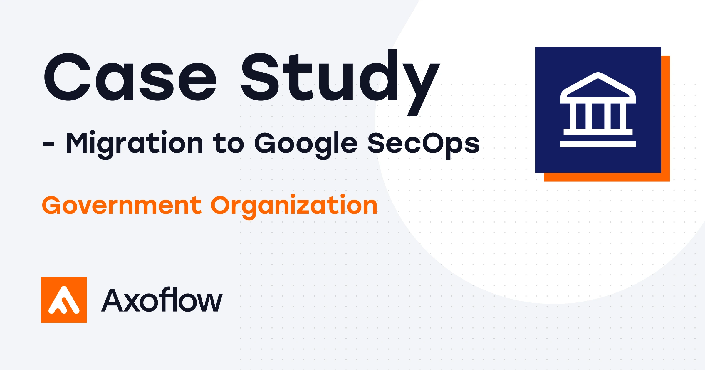 A government organization reduced infrastructure by 85% and cut log volume by 40% using Axoflow’s security data pipeline management platform during its Google SecOps migration.