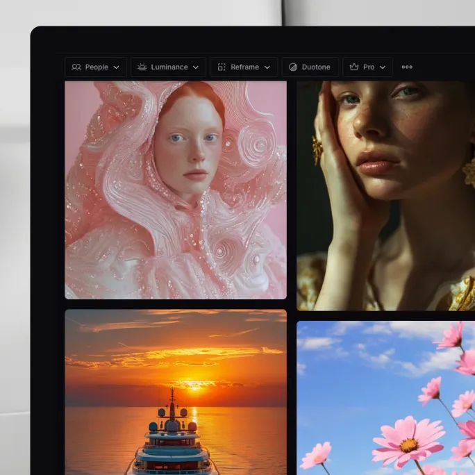 Desktop view of Lummi creative platform showcasing high-quality stock photography - designed by Flexxi