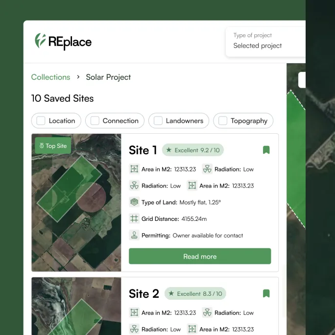 REplace platform desktop interface showcasing real estate and property management solutions - designed by Flexxi