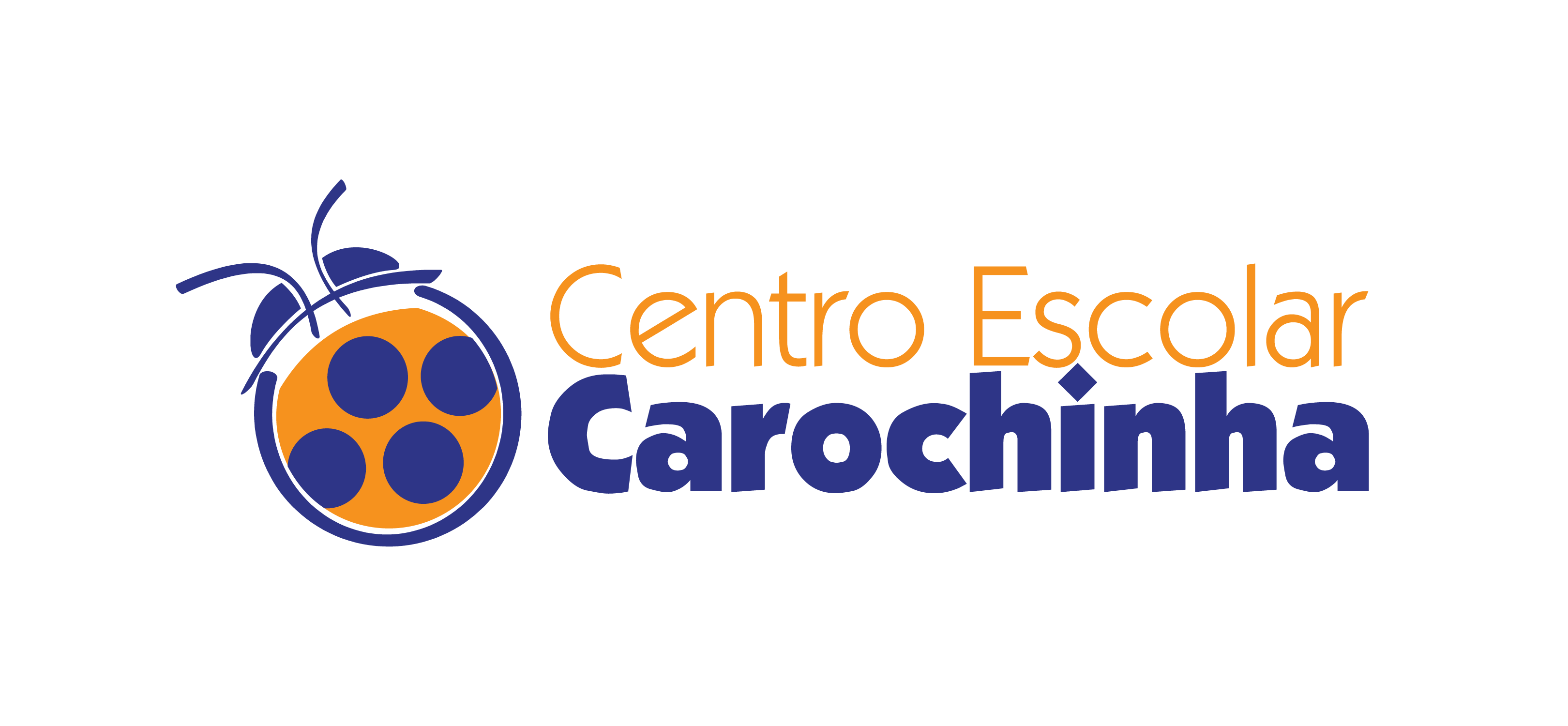 Logo da escola com uma carochinha e o lettering escrito centro escolar carochinha