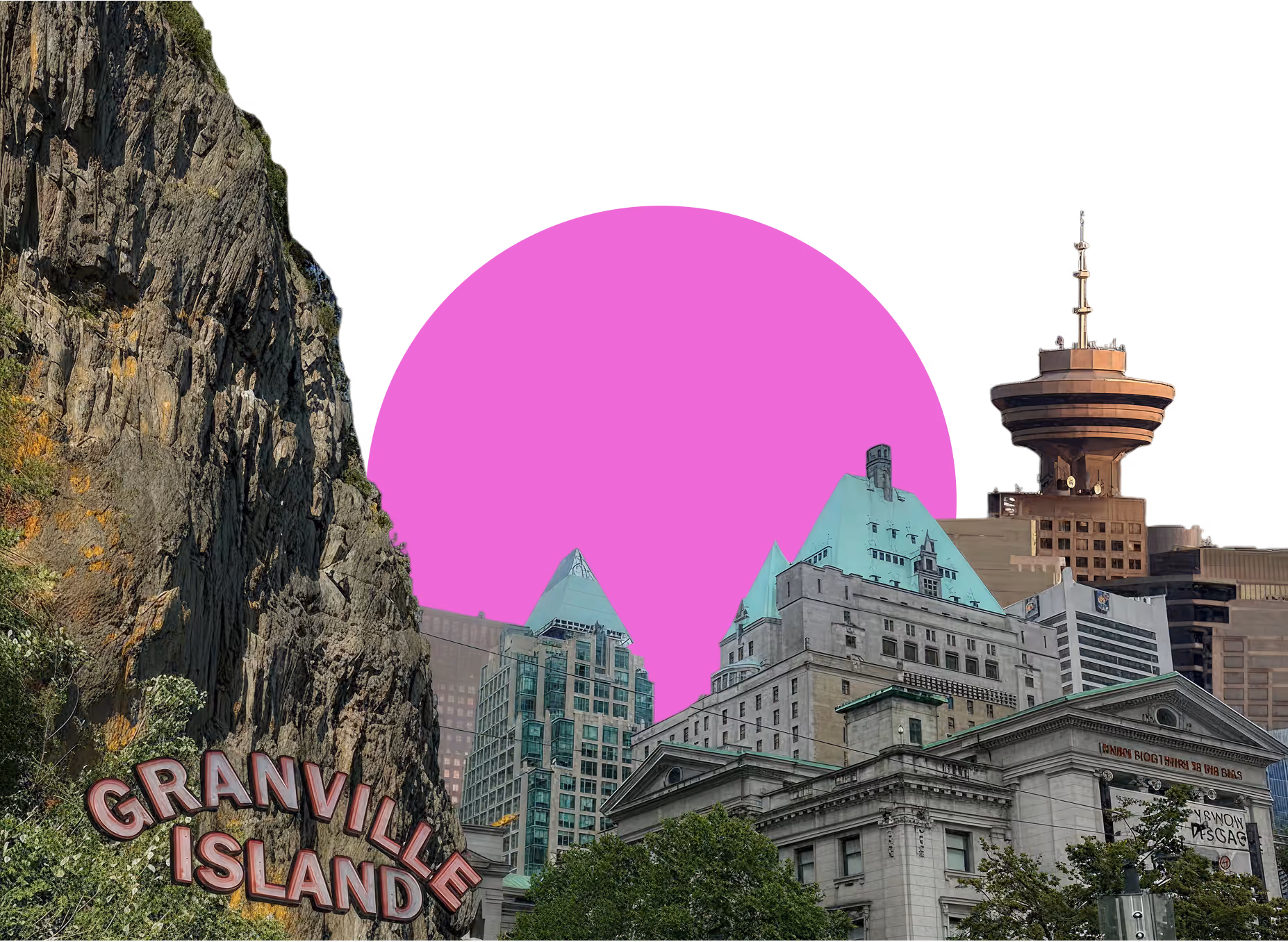 cutout of vancouver buildings