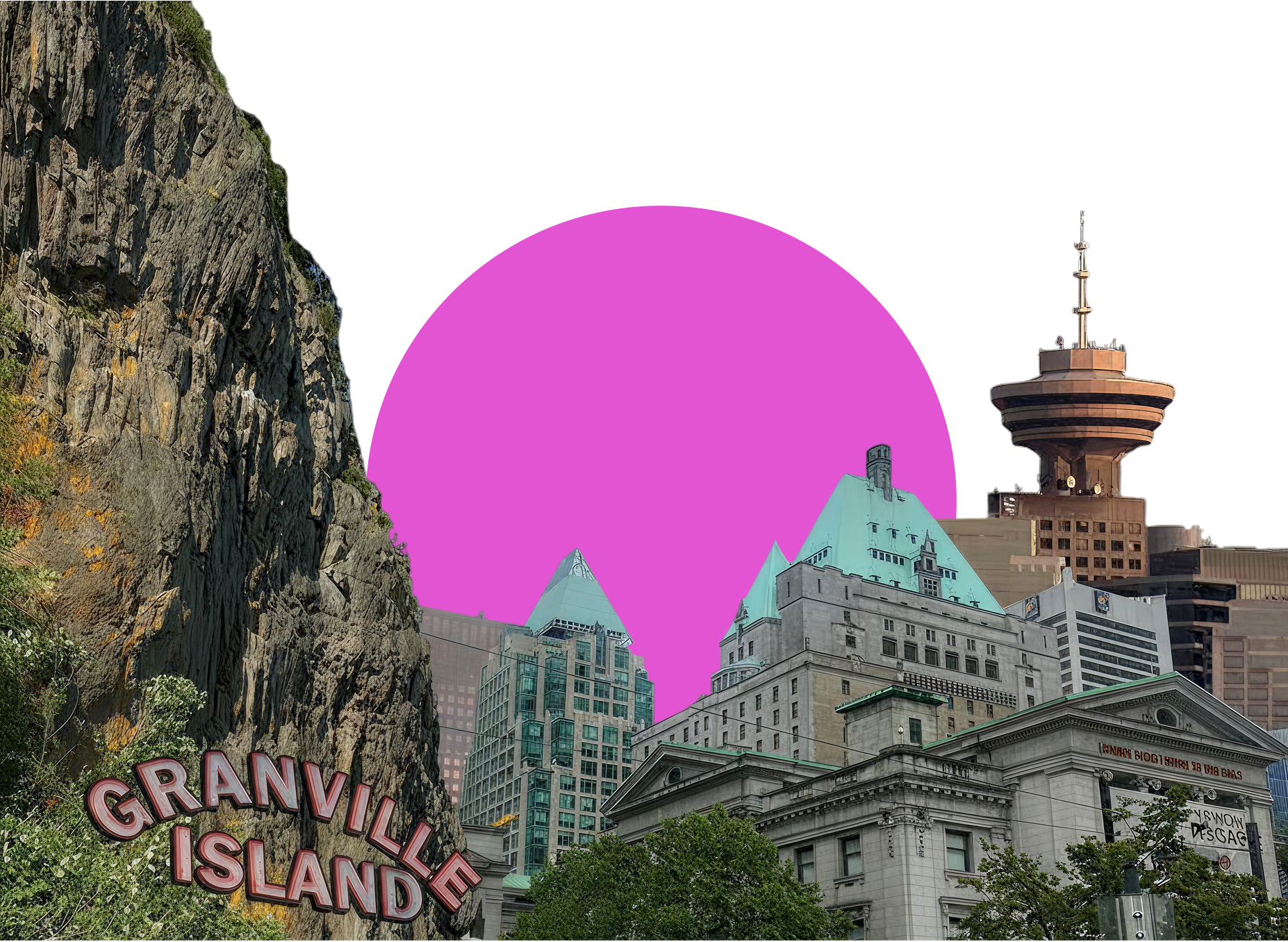 cutout of vancouver buildings