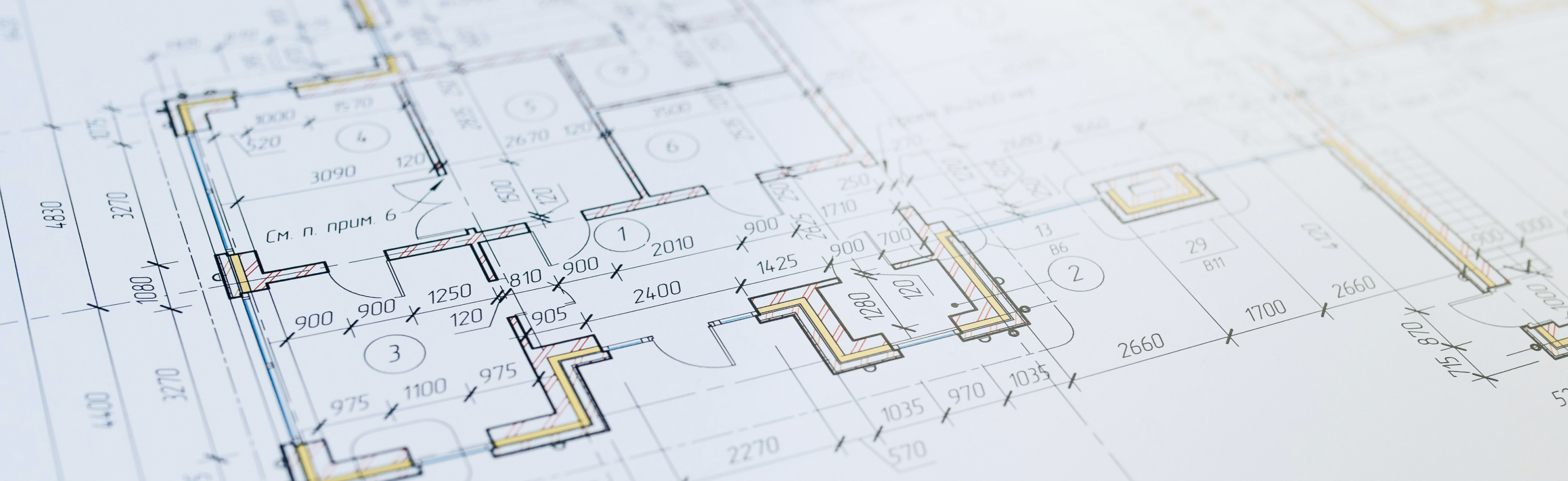 Zoom in d'un plan de construction