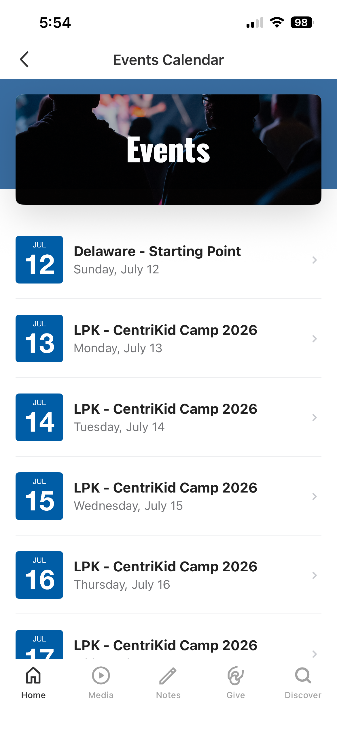 Custom Events built by Sideways