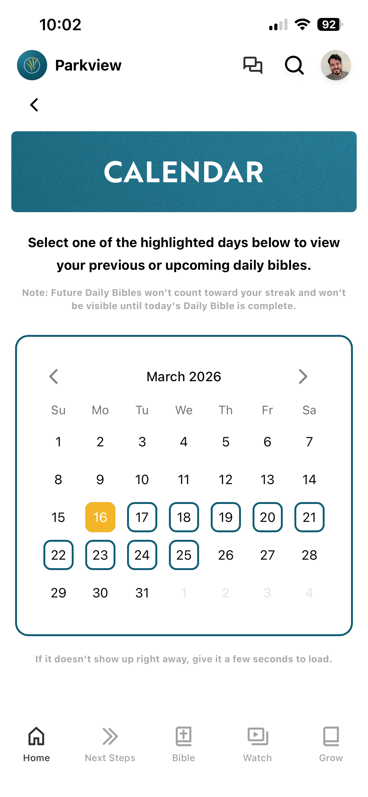 Calendar View built with Sideways