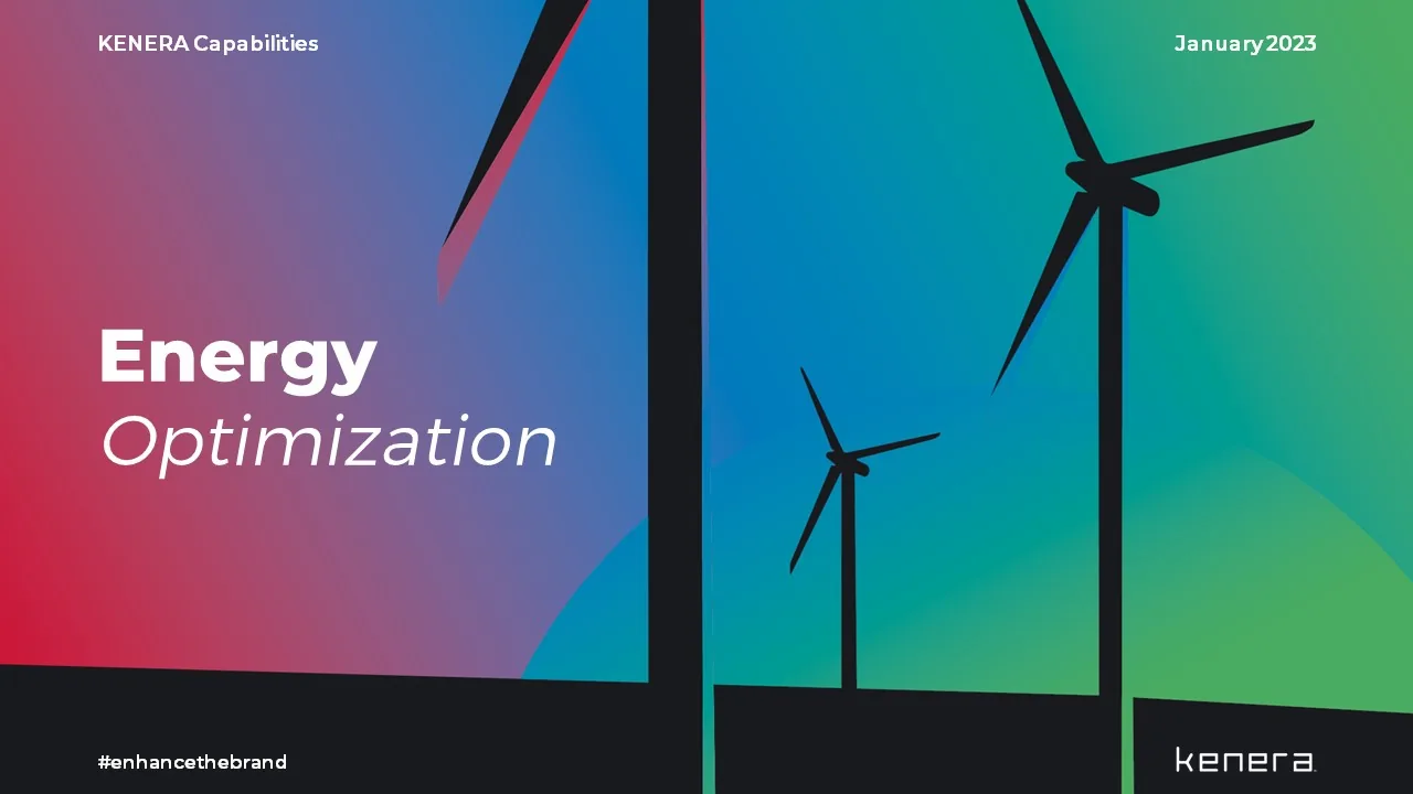 Kenera fra KCA Deutag: presentasjonsdesign om energioptimalisering, laget av Simmer