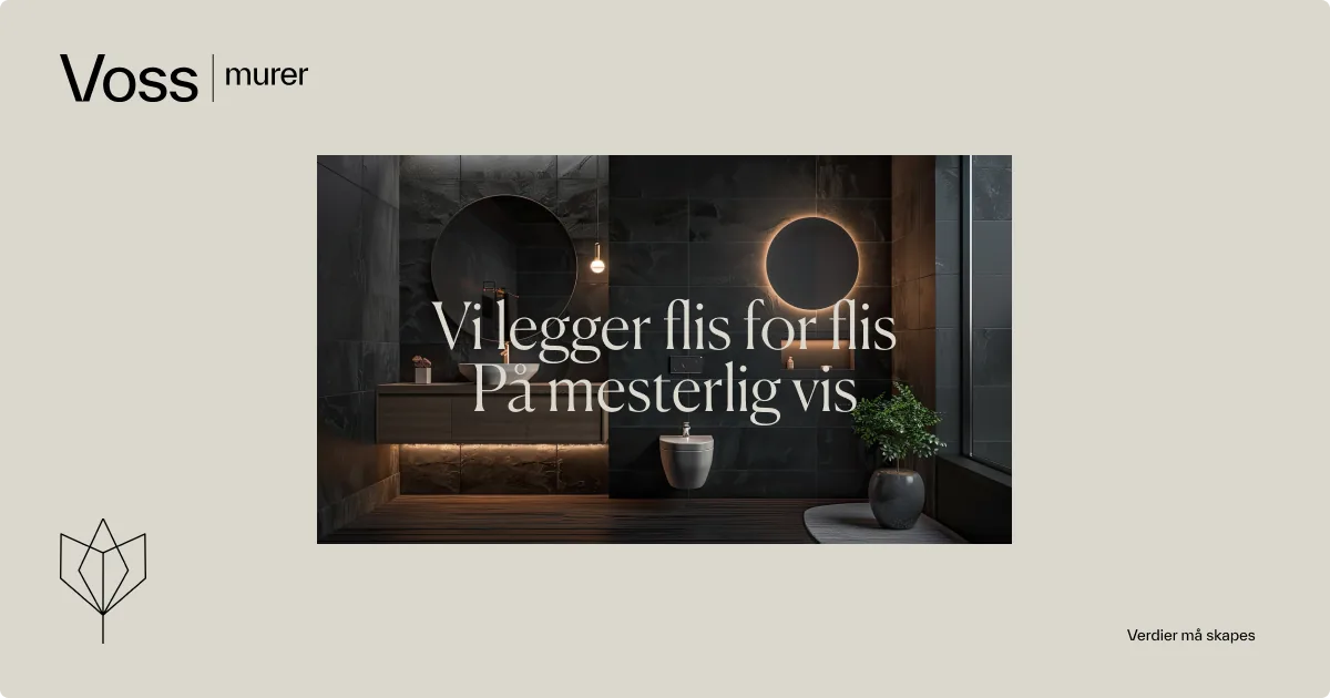 Voss Murer: ny visuell identitet og nettside for flislegging og muring, laget av Simmer