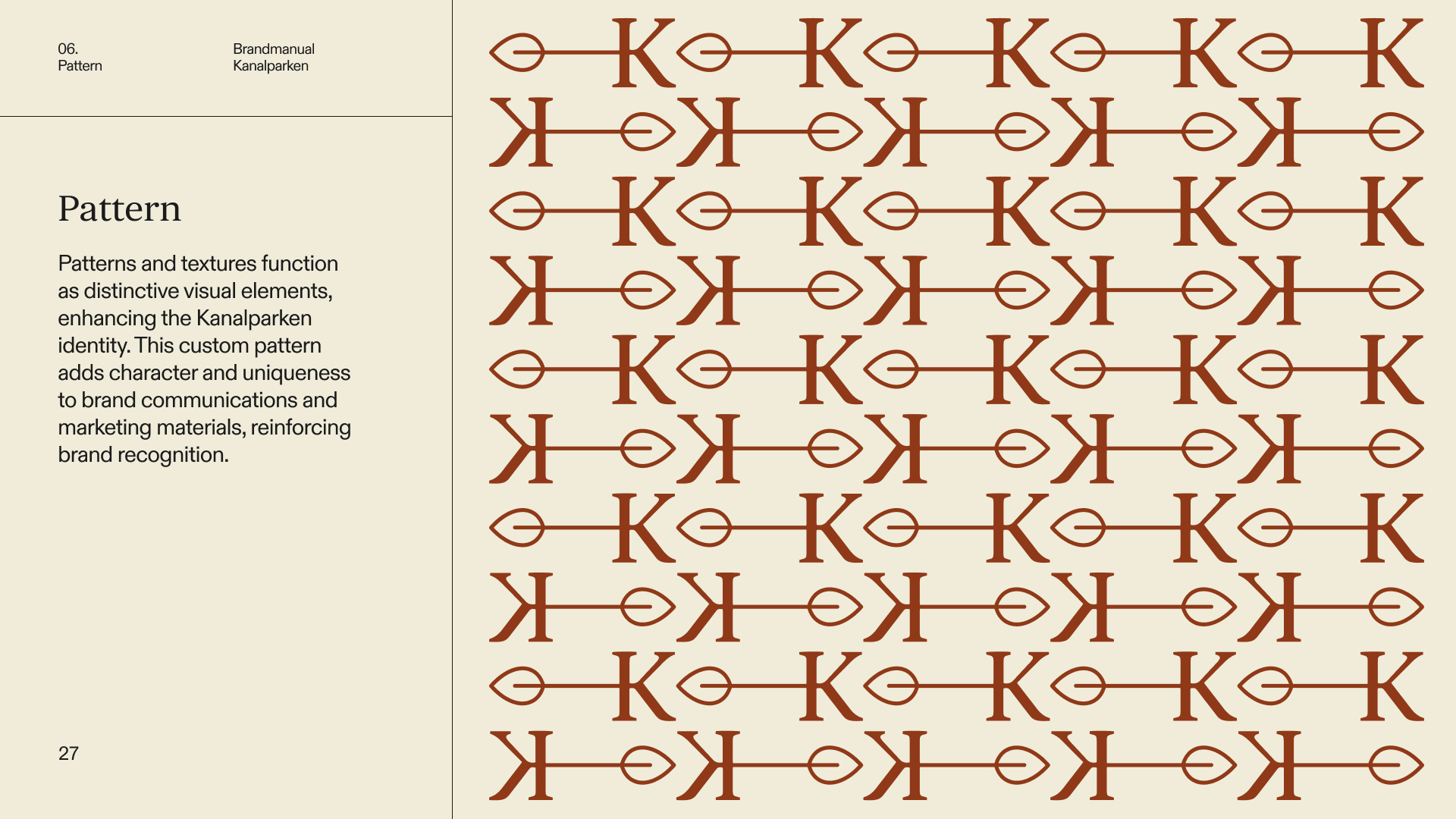Kanalparken pattern with the K and leaf symbol