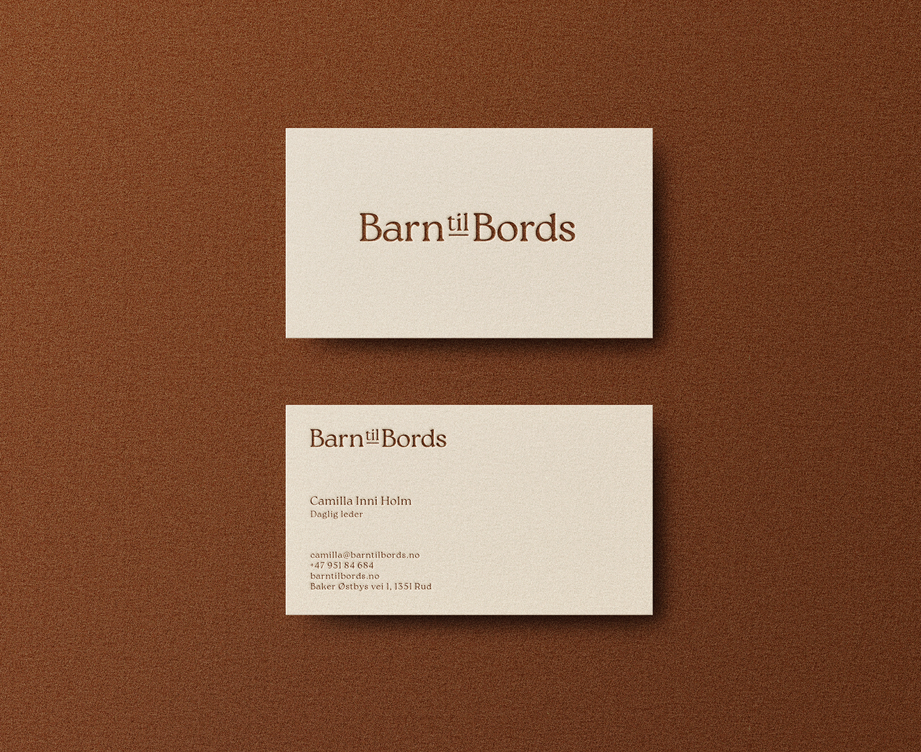 Barn til Bords business cards