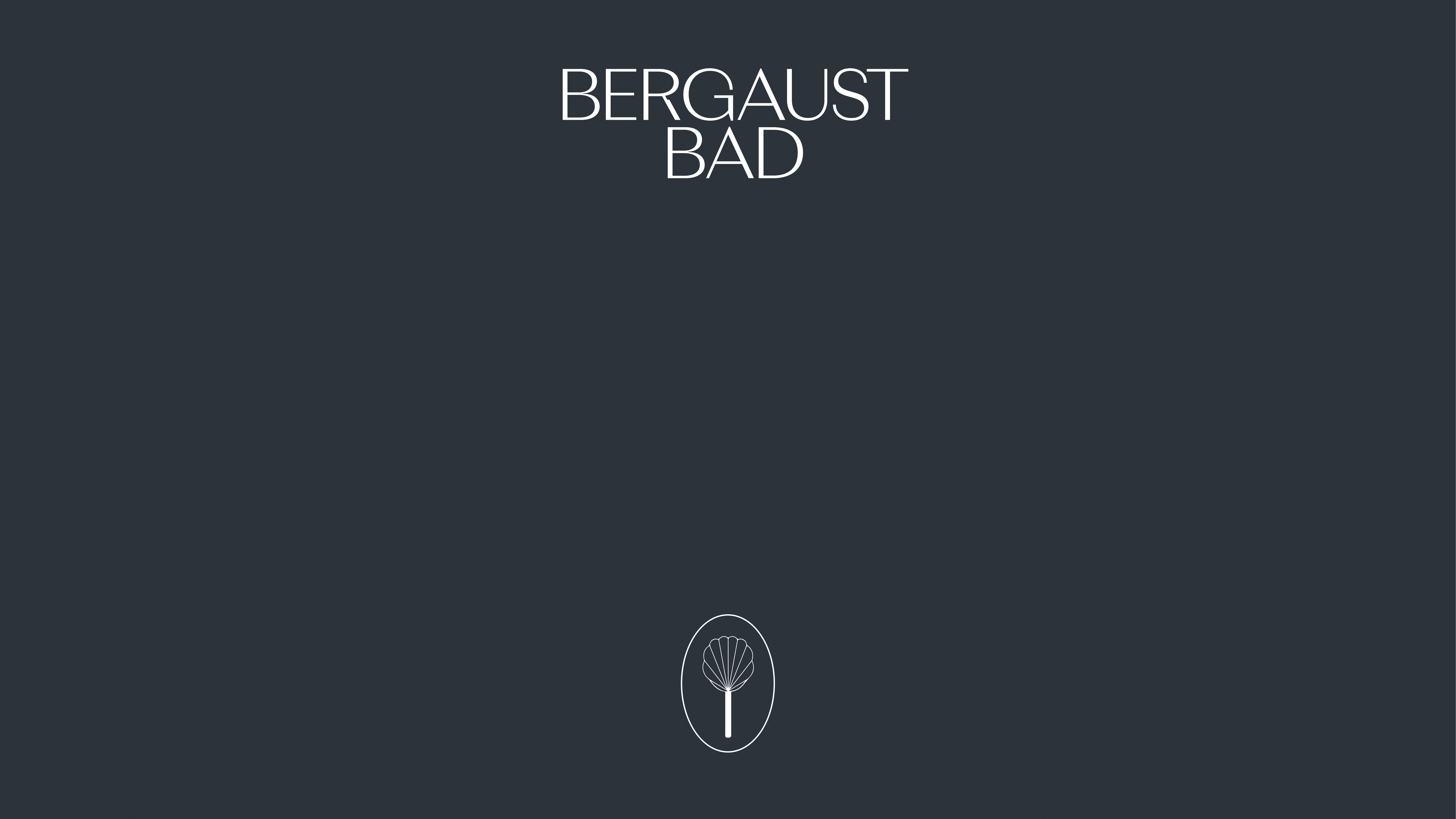 Bergaust Bad logo på mørk bakgrunn