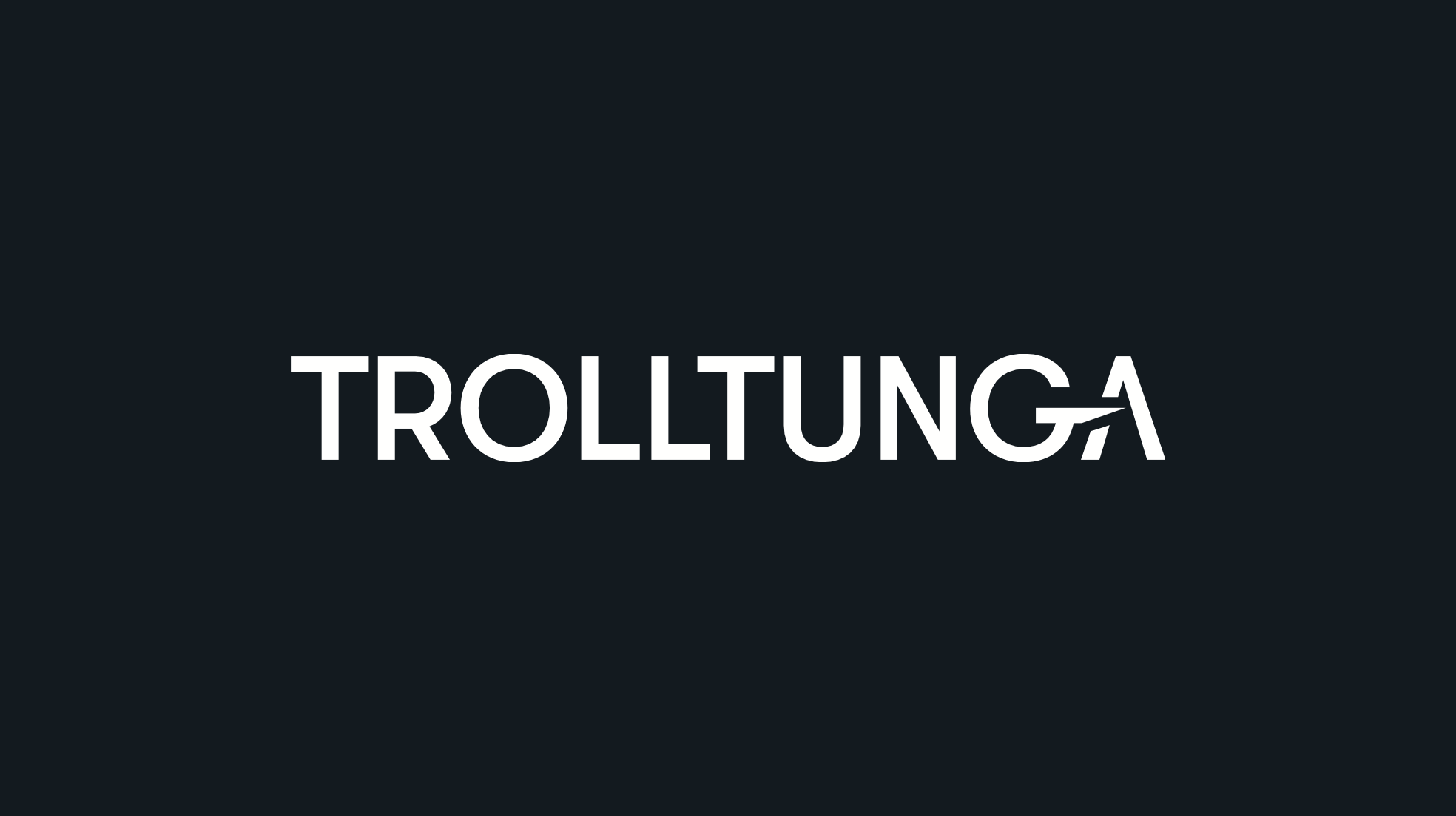The Trolltunga logo on a dark background
