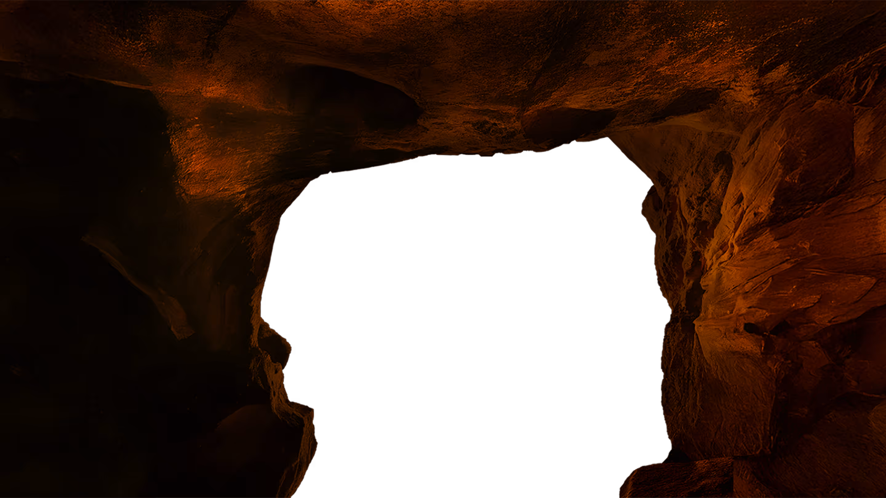 A large, rocky cave opening on Mars leading out to space.