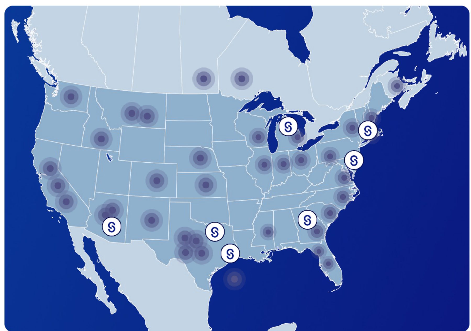 Map of CleanSpace project locations and offices across North America