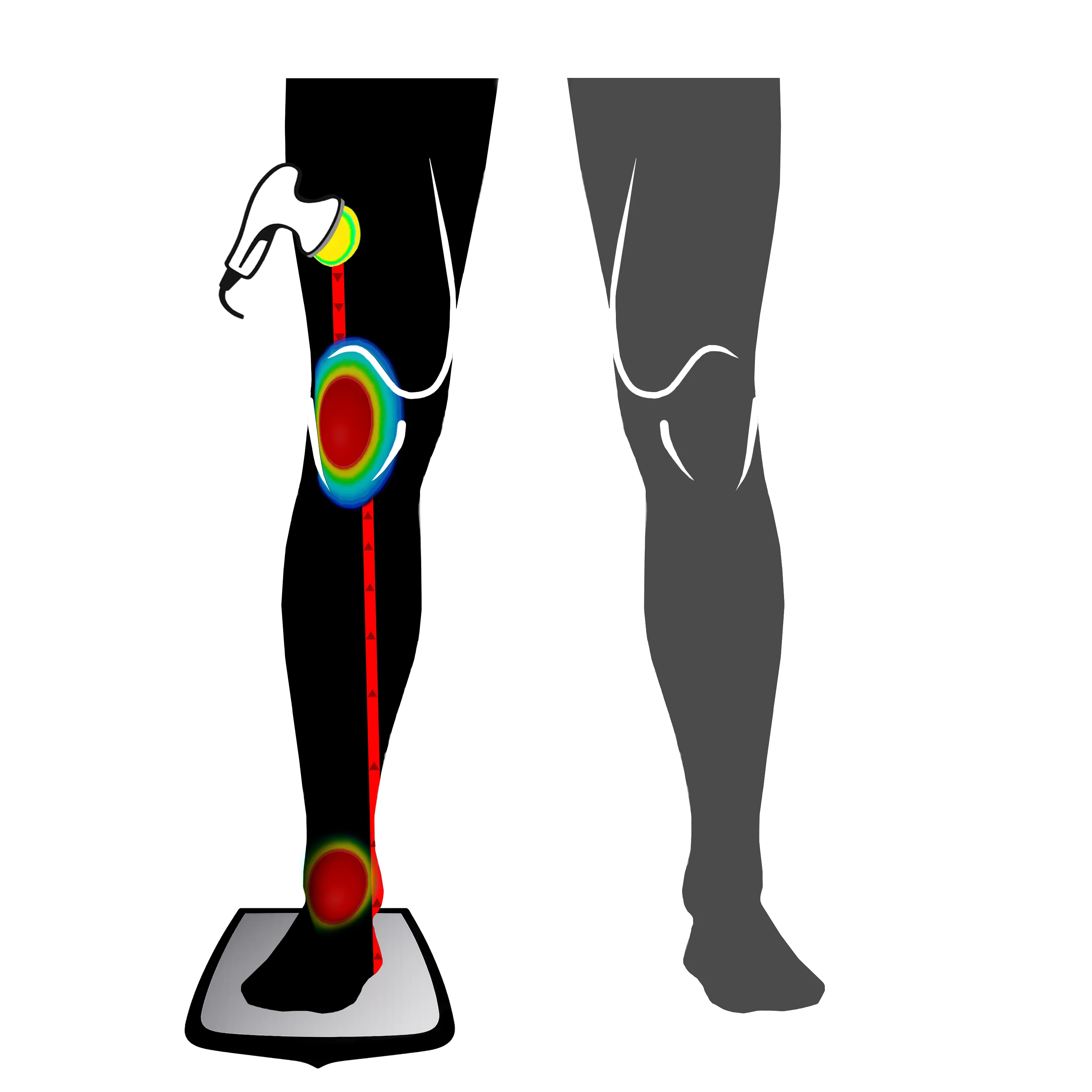 Resistive Mode visual with heat at first point of resistance.
