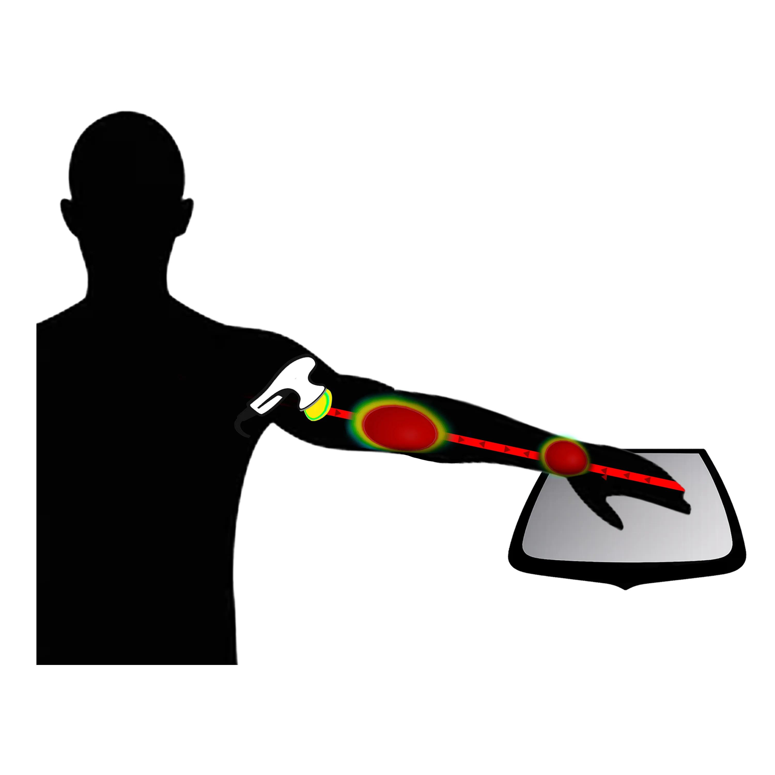 Resistive Mode visual with heat at first point of resistance.