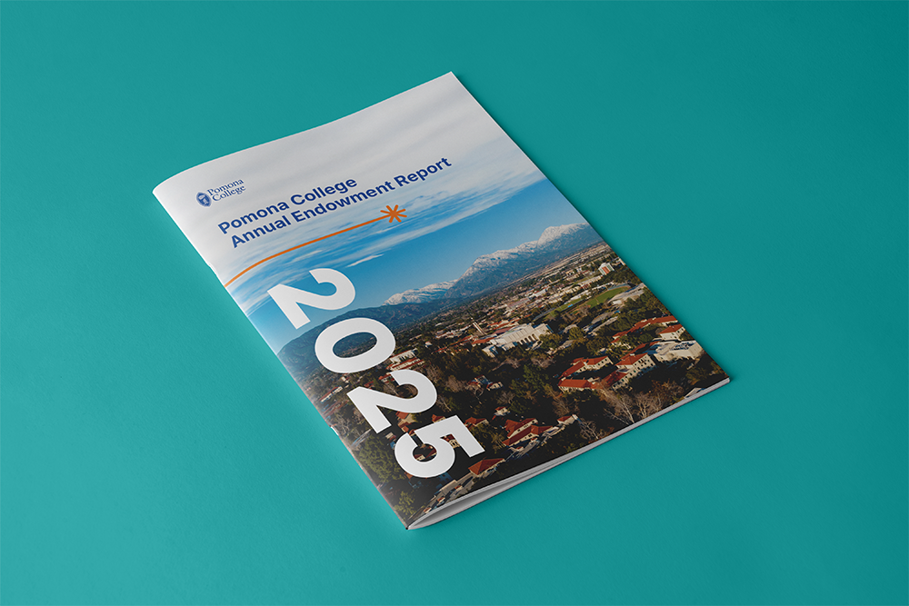 A laptop showing the news page on the pomona college website