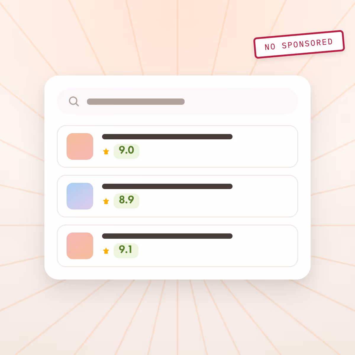 Ranked for you, not for advertisers
