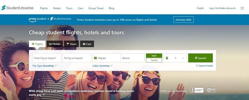 Search cheap student flights hotels and tours on student universe