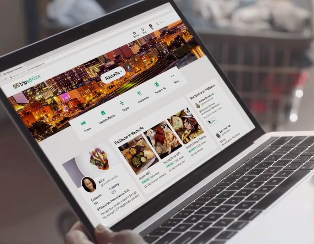 Tripadvisor Website on A Laptop Screen