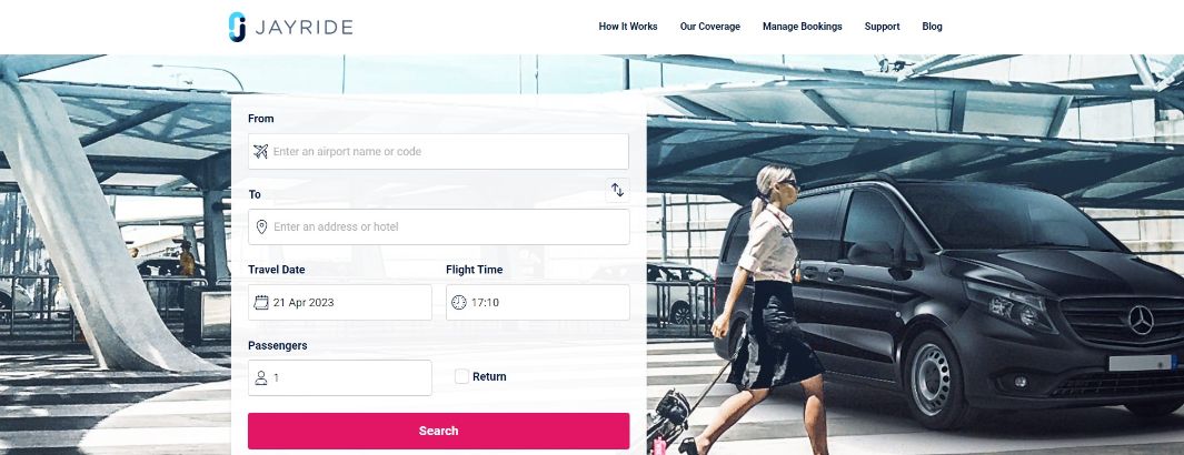 Jayride Booking Page