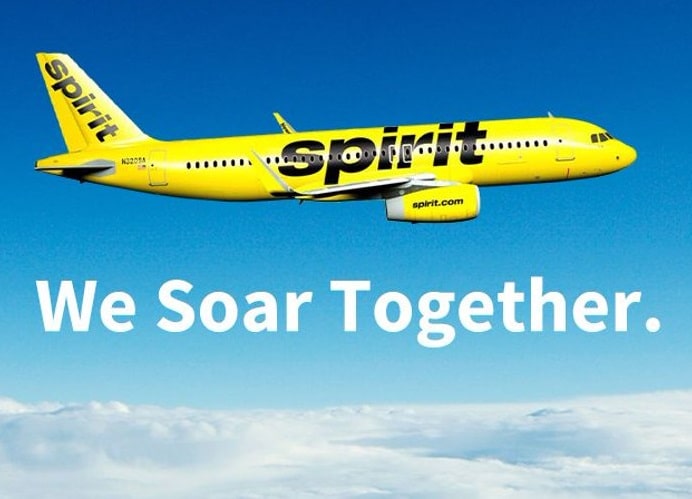 My screenshot of graphic from Spirit Airline website