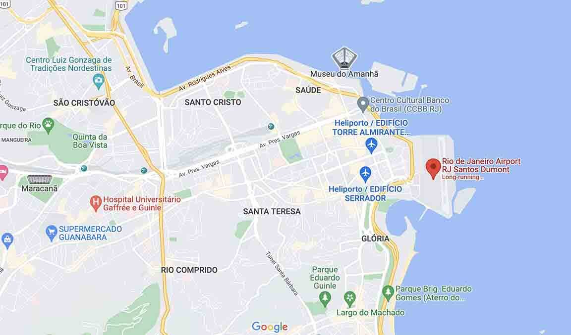 Map of Rio de Janeiro Airport SDU Airport.