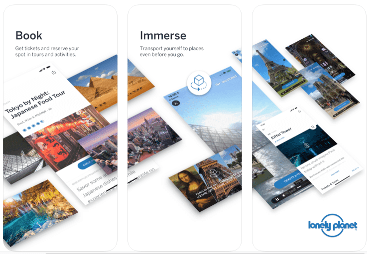 Lonely Planet guide app preview