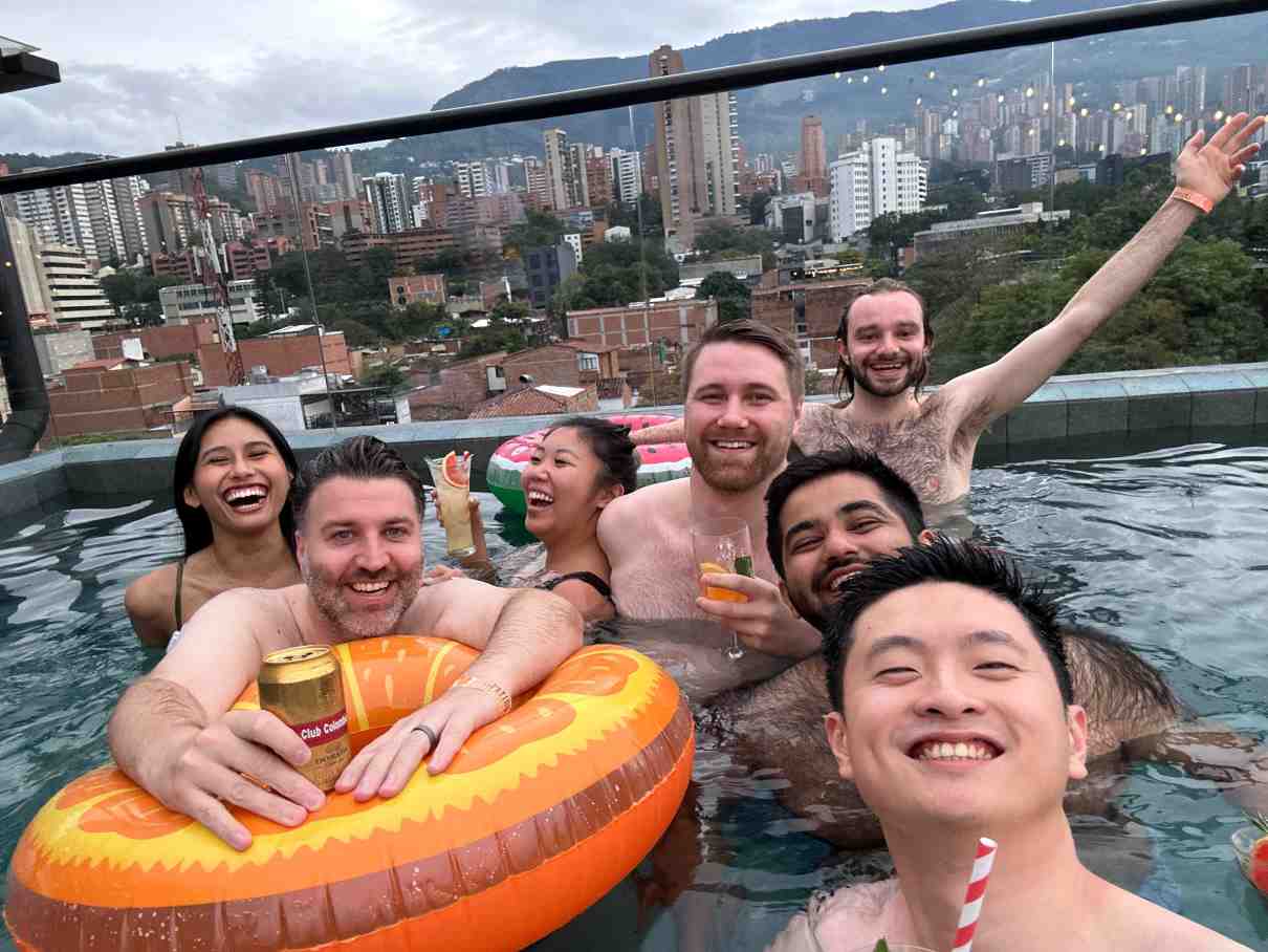 Pilot retreat in medellin pool relaxing