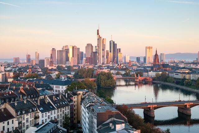 View of Frankfurt city sklines.