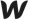 Simple black stylized logo resembling a lowercase 'w' with a unique swoosh design.