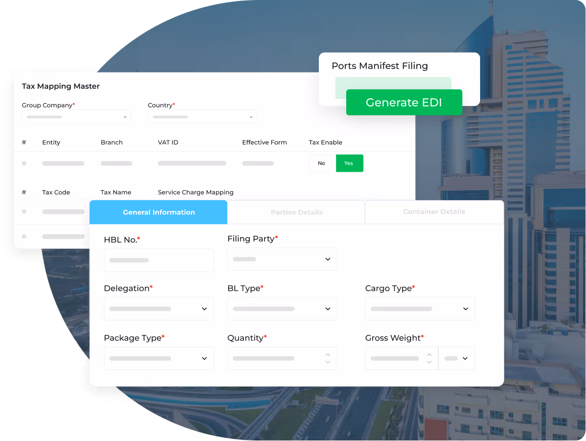 Screens showing a charge list with transaction amount, VAT, and total in SAR currency, a tax summary with E-Invoice status marked as Success, and a QR code.