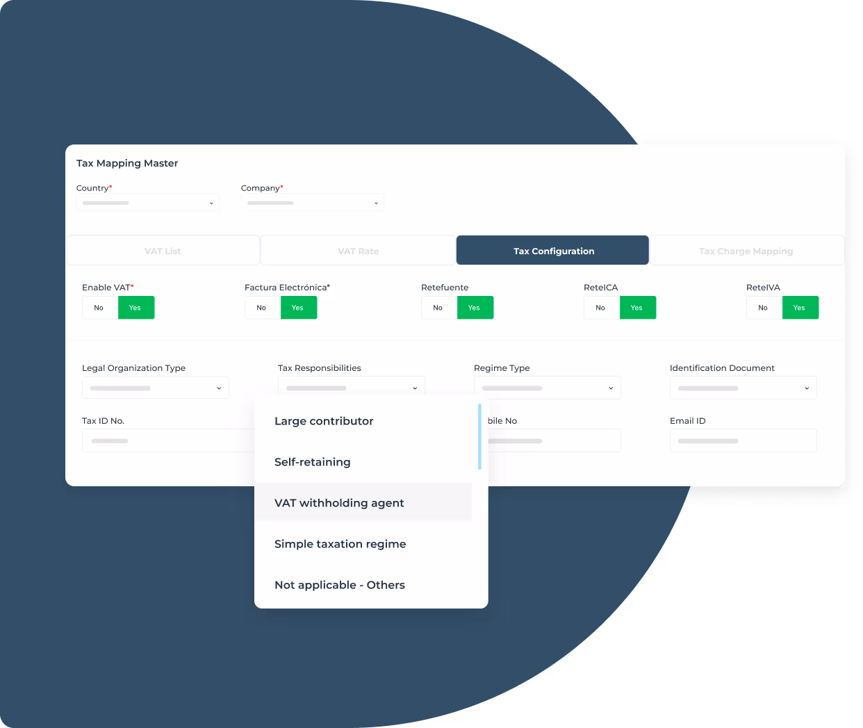 Chile customer and tax setup